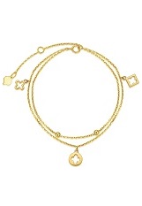 very nice gold four leaf clover childrens bracelet